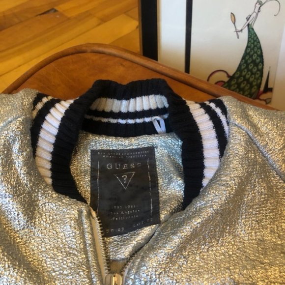 Silver Guess bomber jacket - Picture 2 of 9